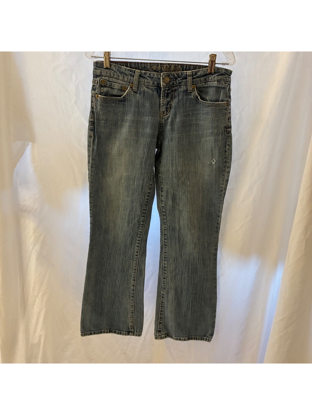 Vintage American Eagle Hipster Straight Leg Y2K Jeans Light Wash Denim Size 6S